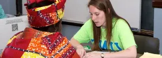 student involved in service learning